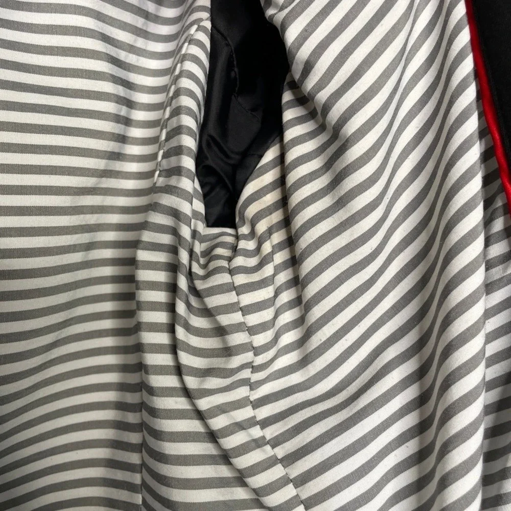 Nicole Miller Original Blazer Womens Sz M Black 3/4 Sleeve Striped Lining Office - Picture 7 of 11